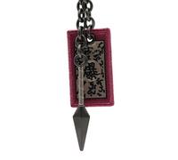 ABYSTYLE Naruto Shippuden Kunai Key Ring and Explosive Tag 5.5cm Replica Metal Weapon with Cloth Charm Merch Accessories Gift