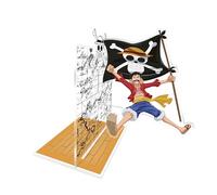 ABYstyle - ONE PIECE Acryl® Luffy and Flag Bookends - Official Product - Office Accessory - Manga Decoration