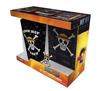 ABYstyle One Piece Straw Hat Crew 400ml Glass & A6 Notebook & Pin Badge Gift Set