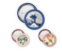 ABYstyle - Pack of 3 Badges HOKUSAI Collection - Official Product - Diameter 5 cm & 3.2 cm - Classic Japanese Art