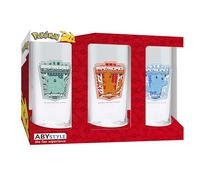 ABYSTYLE Pokémon 3 Glass Set | 290ml Glasses | Kitchen Decor |Pokémon Merchandise