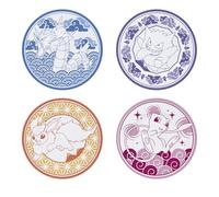 ABYSTYLE Pokémon Japanese Style Set of 4 Porcelain Plates | 21 cm / 8" | Plate Set| Cool Gifts | Kitchen Decor | Pokémon Merchandise