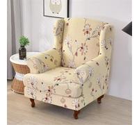 ABZDUNG 2 Piece Stretch Wingback Chair Covers Wing Chair Slipcover Beautiful Elegant Floral Print Armchairs Covers Spandex Furniture Protector for Living Room Bedroom Hotel(A)