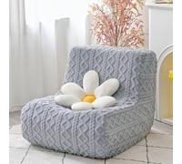 ABZDUNG Armless Sofa Cover Jacquard Velvet Lazy Floor Armless Chair Slipcover Folding Sofa Bed Cover Non-Armrest Furniture Protector Lazy Stretch Sofa Cover 1 Seater for Kids Dog Cat(Grey)