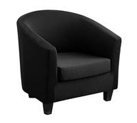 ABZDUNG Chesterfield Armchair Cover, 2 Pieces, 1 Seater Stretch Armchair Covers for Tullsta Chairs, Cocktail Armchair Cover(Black)