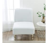 ABZDUNG Luxury Velvet Armless Chair Slipcovers Accent Chair Covers, Stretch Removable Washable Slipper Chair Cover Modern Furniture Protector for Dining Living Room Hotel Bedroom(White)