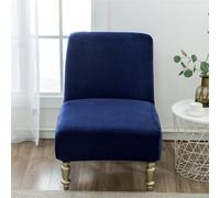 ABZDUNG Luxury Velvet Armless Chair Slipcovers Accent Chair Covers, Stretch Removable Washable Slipper Chair Cover Modern Furniture Protector for Dining Living Room Hotel Bedroom(Navy Blue)