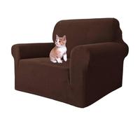 ABZDUNG Newest Chair Covers for Living Room, Super Stretch Jacquard Chair Cover with Dog Armrest 1 Piece Sofa Couch Slipcover(Caffè,1 Place)