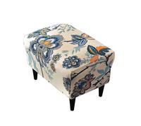 ABZDUNG Ottoman Cover Rectangle Polyester Spandex, Stretch Footstool Slipcover, Stool Protector Cover with Elastic Bottom, Dustproof Removable Washable Footrest Pouffe Covers(A3)