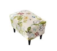 ABZDUNG Ottoman Cover Rectangle Polyester Spandex, Stretch Footstool Slipcover, Stool Protector Cover with Elastic Bottom, Dustproof Removable Washable Footrest Pouffe Covers(A5)