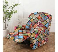 ABZDUNG Recliner Chair Covers with Pockets for Electric Chair, 4 Pieces Floral Stretch Recliner Sofa Slipcovers Non Slip Reclining Sofa Cover Furniture Protector(B6)