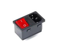 AC-01 AC-14-F16 Electrical Power Socket 250V Rocker Switch Brass 10A Inlet Plug Connector Computer Mount Outlet With Fuse 1Pcs (Color : AC-14-F16 KCD4)