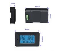 AC 110V-250V 100A LCD Digital Panel Power Watt Meter Voltmeter Ammeter with Overload Alarm and Energy Reset Function for Industrial Testing