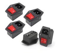 AC-14-F16A Switch Power Socket 10A Fuse Three in One Switch with KCD4 Integrated Adapter Power Connector Copper 5pcs