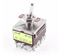 AC 15A/250V 10A/380V 2 Way On/On 4 Pole Double Throw 4PDT Toggle Switch 12 Rminals 1Pcs