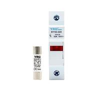 AC 1Sets 1P LED Fuse Holder 690V with 10x38MM Fast Blow Ceramic Fuse Core 0.5A 1A 2A 3A 4A 5A 6A 8A 10A 16A 20A 25A 32A RO15(Copper-1sets Fuse and Base,0.5A)