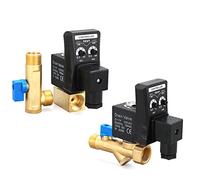 AC 220V 1/2quot; Inch Electric Timer Auto Water Valve Electronic Drain Solenoid for Air Compressor Condensate 1Pcs(Split-Body Type)