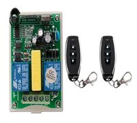 AC 220V 2 CH 2CH RF Wireless Remote Control Switch Receiver + Transmitter Tubular Motor Garage Door Projection Screen Shutters(Nero)