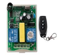 AC 220V 2 CH 2CH RF Wireless Remote Control Switch Receiver + Transmitter Tubular Motor Garage Door Projection Screen Shutters Extensive Applicability(P)