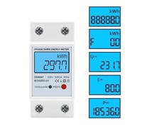 AC 220V 80A Din Rail LCD Digital Backlight Single Phase Meter kWh Power Consumption Meter Wattmeter Electronic Reset Zero BIANMTSW(110V 60Hz)