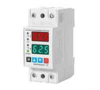 AC 220V Dual Display Voltage Protector, 40A/63A Adjustable Over Under Current Protection With LCD Monitor Auto Recovery(40A)