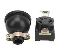 AC 220V Generator 3 Hole Socket Plug 3 Pin Single Phase Pure Copper Power Plug Compatible with 3/5/6.5/8KW Power,Dynamo