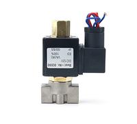 AC 220V Normally Open Stainless Steel Solenoid Valve DN8 2-Way Oil Acid Gas Pipe with Joint Thread Chuck VX2120-08-SS-NO 1Pcs(1pc K25 Clamp)