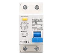 AC 230V Residual Current Circuit Breaker 30ma C10 1P N Leakage Protector Overload Protection Air Switch for Residential Lighting Distribution Lines Solar PV System