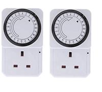 AC 240V UK Plug 24 Hour 24hr Mains Time Switch Timer UK Socket Adapter (Pack of 2)