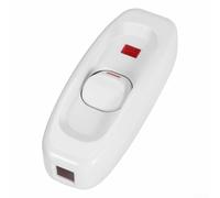 AC 250V 10A On Off Button Switch for Desk Table Lamp Cord 240V with Indicator Light for Lighting Accessories Inline Installation Type (White)