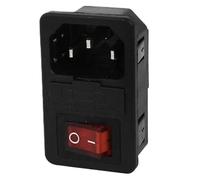 AC 250V 15A IEC 320 C14 Inlet Power Socket W Fuse W Red Light Rocker Switch