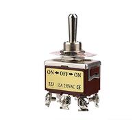 AC 250V 15A On OFF on 3 Position Momentary Toggle Switch ON-OFF-ON 6 Pin Toggle Switch, 12mm Mount