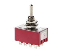 AC 250V/2A 125V/5A 12-Pin On/On 2 Position 4PDT Toggle Switch Red Push Button Switch On Off Momentary Led Control Rocker Lever Handle Start Stop Dimmer Detector Sensor Toggle
