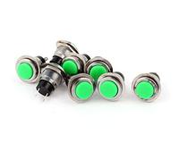 AC 250V 3A Green Flat Cap Momentary ON/Off Push Button Switch 8Pcs Contactor