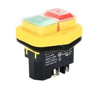 AC 250V 6A Waterproof Electromagnetic Pushbutton Machine Saw Cutter Drill On Off DZ04 DZ05 DZ-6 Waterproof Solenoid Switch(AL121208F-02/RG)