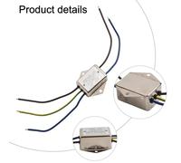 AC 250V Power Filter Line for Audio Equipment - 3A/6A/10A Mains Noise Suppressor with Alloy Shell, 50×50×20 mm, Silver(A)