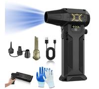 Ac-27 Air Duster, Ac-27 Turbo Fan, 2025 Upgraded Rechargeable Cordless High Power Air Blower, Electric Air Duster with LED Light for Electronics, Keyboards, Cars (C)