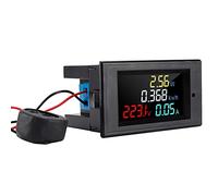 AC 80-300V Digital Voltmeter Ammeter with Color LCD Display Multimeter Voltage Current Power Energy Frequency and 100A CT Transformer Reset Function Fast Measuring Speed 2 Times S for Electrical Safet