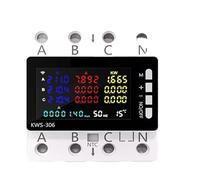 AC 85-290V/80A Power Meter Color Screen 3-phase 4-wire Rail Meter Voltmeter 6 Power-off Protection Meter Remote Control(KWS-306)