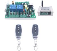 AC 85V 110V 120V 220V 250V 2 Channel Motor Forwards and Reverse Remote Switch Motor Remote Control Switch 433MHz Wireless Switch Transmitter with Receiver Learning Code (2* Controller)