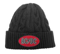 AC/DC Men's Beanie Hat Oval Logo Black One Size Fits Most