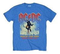Ac - AC/DC Mens Tshirt -L- Blow Up Your Video Blue