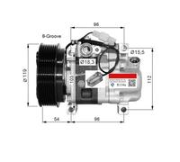 AC Compressor，Compatible For Mazda 3 6 2008-2015 GAM661K00 GDB161450 H12A0CA4JE H12A1AQ4HE H12A1AV4HE CAC84009AS CAC84009RS 8625016(R134a)