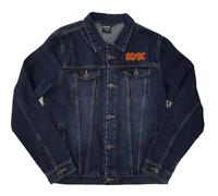 AC/DC About To Rock Back Print Denim Jacket in Blue | Size: Medium AC/DC Blue M