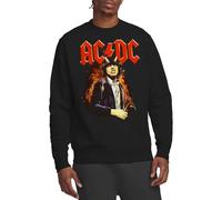 ACDC AC DC Fire And Horns Crew Sweatshirt Black S Black