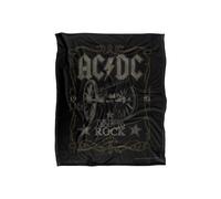 AC/DC ACDC Rock Label Silky Touch Super Soft Throw Blanket 152 X 127 cm in White AC/DC White 152 X 127 cm