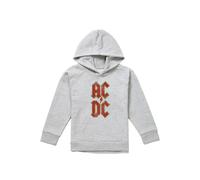 AC/DC ACDC Stack Logo Youth Kids Pull-Over Hoodie, Athletic Heather in Grey | Size: 5-6 Years AC/DC Grey 5-6 Years