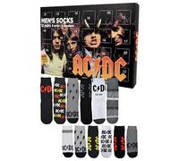 AC/DC Advent Calendar with 12 Pairs of Socks Size 40-45 for Men ACDC Rock Band Christmas Calendar with Sneakers and Long Socks