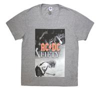 AC/DC Angus Stage Fifty Years T-Shirt in Grey | Size: Medium AC/DC Grey M