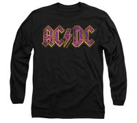AC/DC Animal Print Mens Long Sleeve T Shirt, Black, X-Large